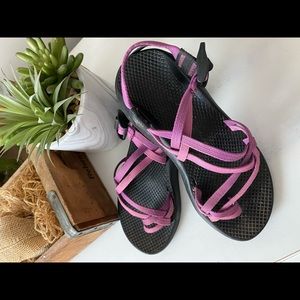 Purple strap Chacos!